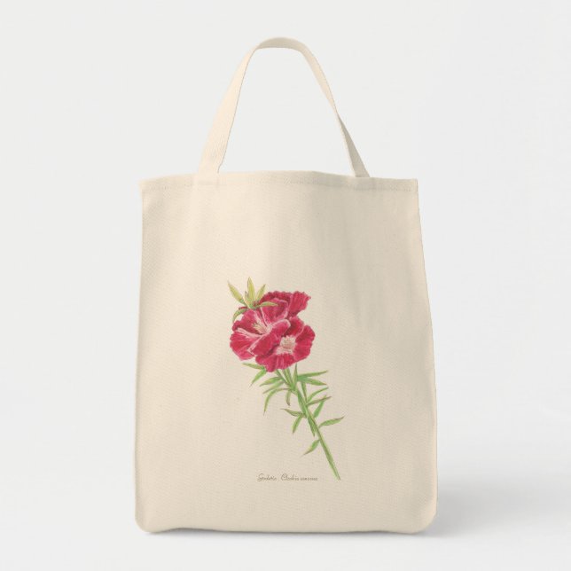 Bolso De Tela Godetia y Cornflower (Frente)
