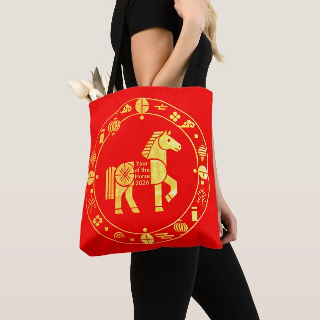 Bolso De Tela Gold Chinese new year 2026 (Detalle)