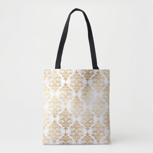 Bolso De Tela Gold Damask Elegant (Anverso)