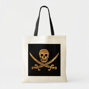 Bolso De Tela Gold Jolly Roger
