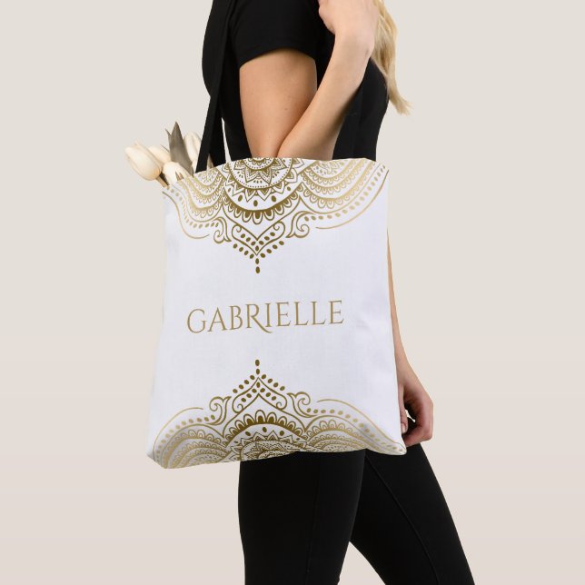 Bolso De Tela Gold Lace Paisley Mandala (Detalle)