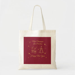 Bolso De Tela Gold Line Art New Year Design