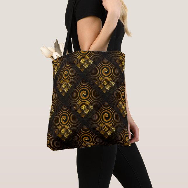 Bolso De Tela Gold Modern Boho Elegant Abstract Art Pattern #502 (Detalle)