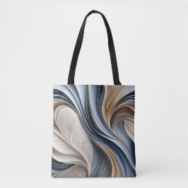 Bolso De Tela Golden Air - Azul suave y oro que fluye abstracto