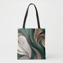 Bolso De Tela Golden Air – Esmeralda y Oro Fluyendo Abstracto