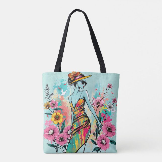 Bolso De Tela Golden Bloom Duet (Reverso)