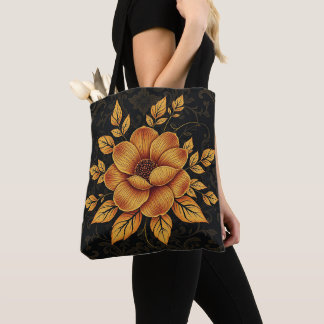 Bolso De Tela Golden Bloom Floral