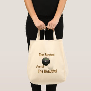 Bolso De Tela Golden Bowl diseño de hermosos bolos de césped,