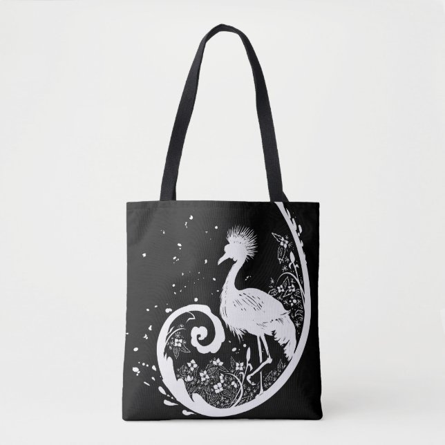 Bolso De Tela Golden Crane Silhouette (Anverso)