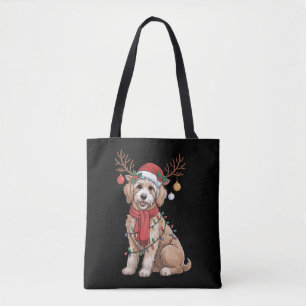 Bolso De Tela Golden Doodle Precioso Reno Árbol de Navidad