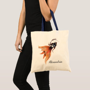 Bolso De Tela Golden Eye Surreal Goldfish Fantasy Art Personaliz