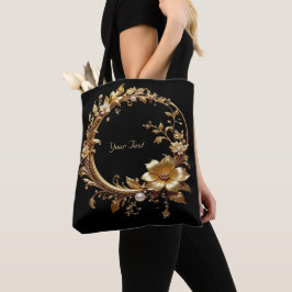 Bolso De Tela Golden Floral Ornate Frame Tote Bag