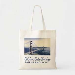 Bolso De Tela Golden Gate Bridge San Francisco Watercolor Art