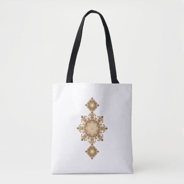 Bolso De Tela Golden Geometric Harmony (Anverso)