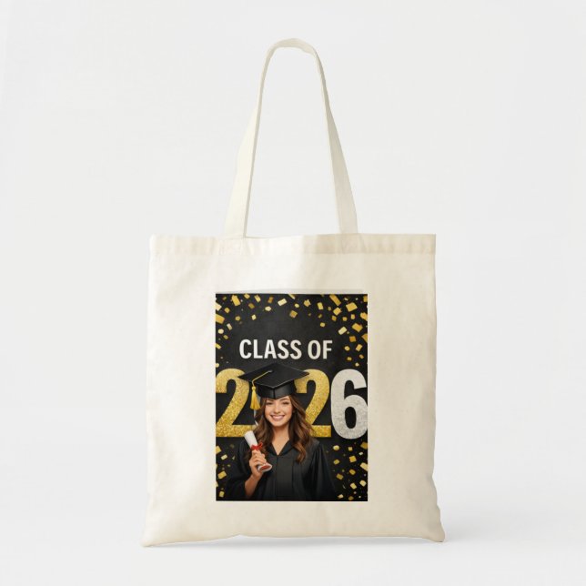 Bolso De Tela Golden Graduation Celebration Card – Congratulatio (Frente)