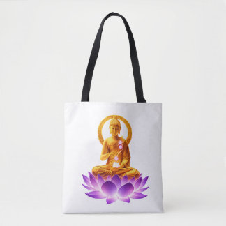 Bolso De Tela Golden Lotus Meditation Buddha Spiritual Yoga Desi