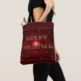 Bolso De Tela Golden Merry Christmas