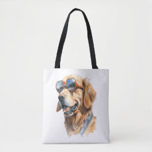 Bolso De Tela Golden Retriever con gafas de sol 2