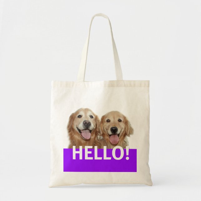 Bolso De Tela Golden retriever hola (Frente)