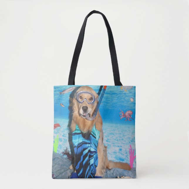 Bolso De Tela Golden retriever Snorkeler (Anverso)