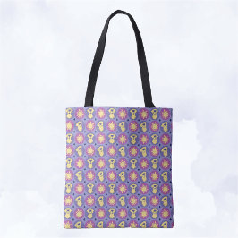 Bolso De Tela Golden Retriever Whimsical Sun Polka Dot Purple