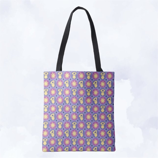 Bolso De Tela Golden Retriever Whimsical Sun Polka Dot Purple (Subido por el creador)