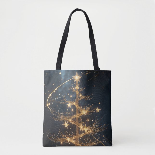Bolso De Tela Golden Tree Glam Holiday Tote Bag (Anverso)
