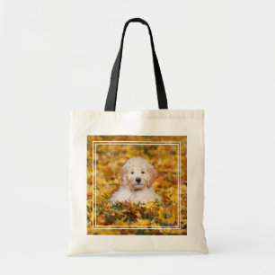 Bolso De Tela Goldendoodle Cachorro En Hojas Caídas