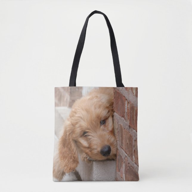 Bolso De Tela Goldendoodle cachorro picado (Anverso)