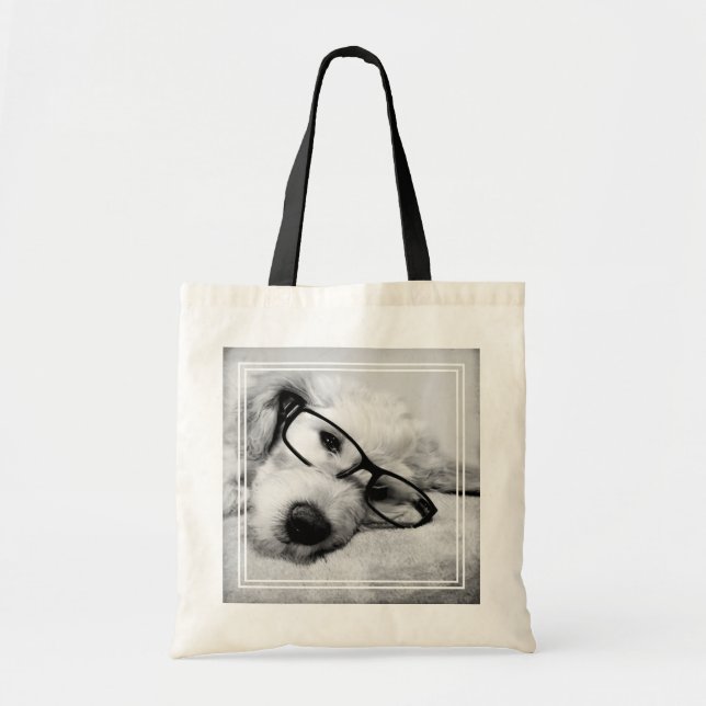 Bolso De Tela Goldendoodle Con Gafas (Frente)