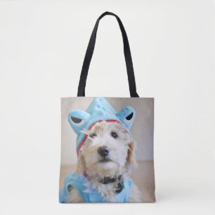 Bolso De Tela Goldendoodle con traje de tiburón