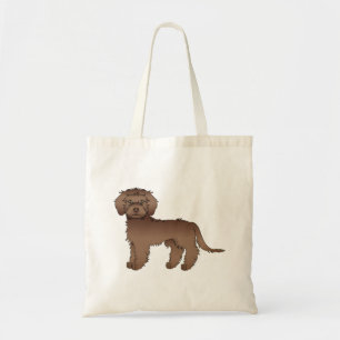 Bolso De Tela Goldendoodle Miniatura de Chocolate Perro de Dibuj