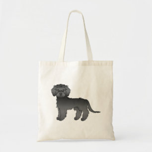 Bolso De Tela Goldendoodle miniatura negro lindo perro de dibujo