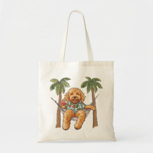 Bolso De Tela Goldendoodle Perro con Camiseta Hawaiana