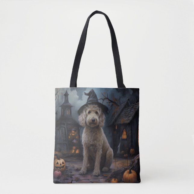Bolso De Tela Goldendoodle Pumpkins Halloween Scary (Anverso)