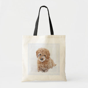 Bolso De Tela Goldendoodle Puppy Con Nieve En La Cara