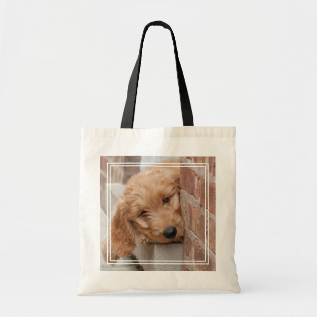 Bolso De Tela Goldendoodle Puppy Peeking (Frente)