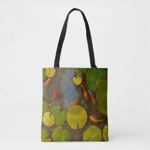 Bolso De Tela Goldfish Koi Pond Water Lilies