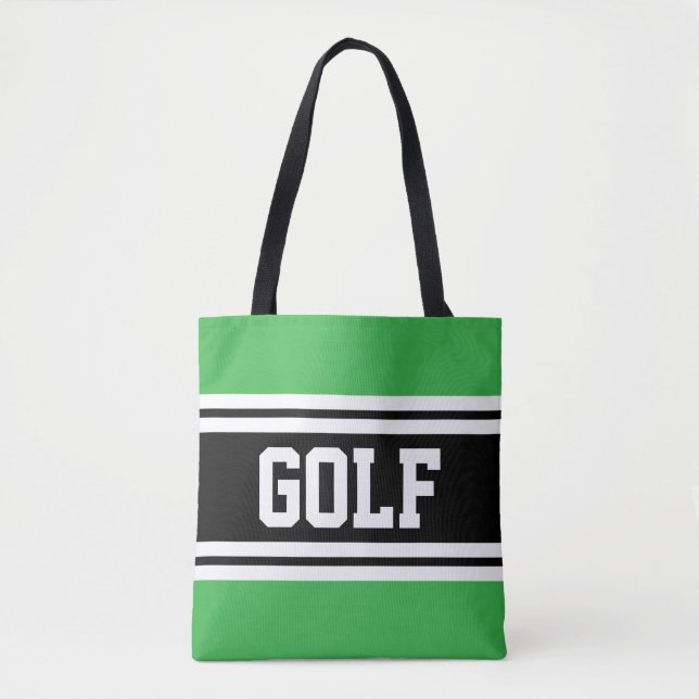 Bolso De Tela GOLF Atletismo Green Black White Carreras (Anverso)