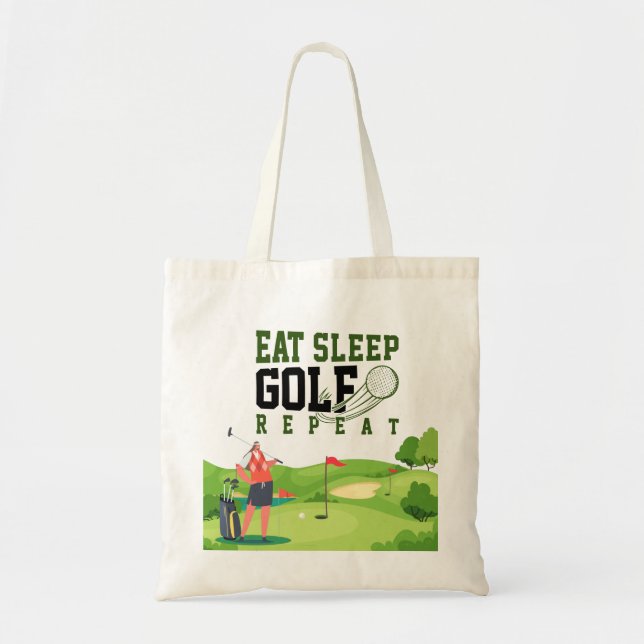 Bolso De Tela Golf: dormir, jugar golf (Frente)