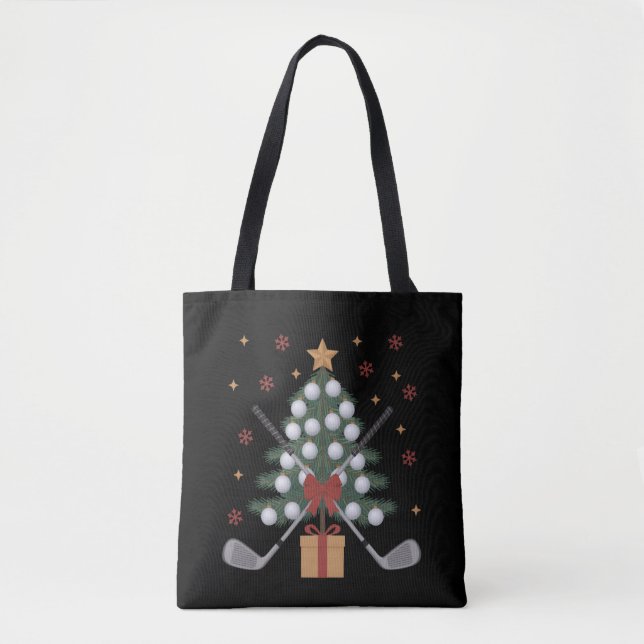 Bolso De Tela Golf Equipment Christmas Tree Christmas Golf (Anverso)