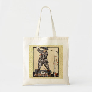 Bolso De Tela Golf Golfer Vintage Antiguo Golfing