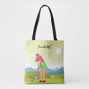 Bolso De Tela Golf Mujeres golfista elegante fin de semana Tote 