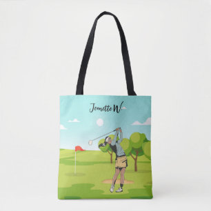 Bolso De Tela Golf Mujeres golfista elegante fin de semana Tote 