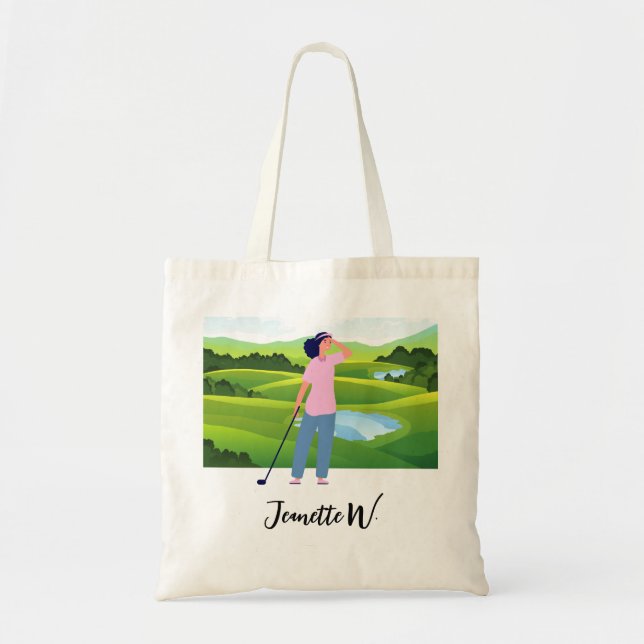 Bolso De Tela Golf Mujeres golfistas (Frente)