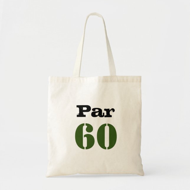 Bolso De Tela Golf Par 60 cumpleaños con número (Frente)