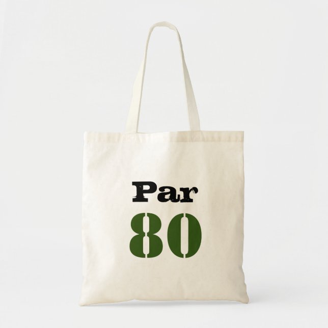 Bolso De Tela Golf Par 80 cumpleaños con número (Frente)