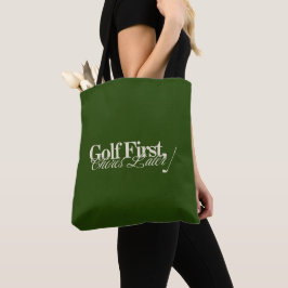 Bolso De Tela 'Golf Primero, Deberes Después' Divertido Clásico 