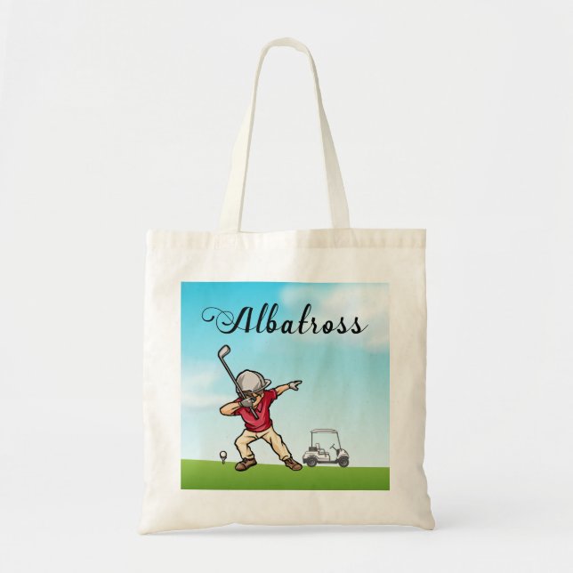 Bolso De Tela Golfer dabbing en el campo de golf ALBATROSS (Frente)