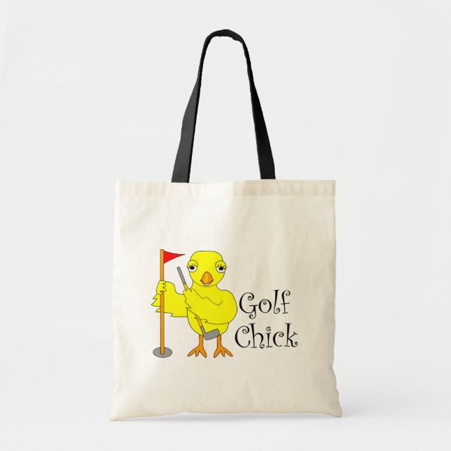 Bolso De Tela Golfing Chick Text (Frente)